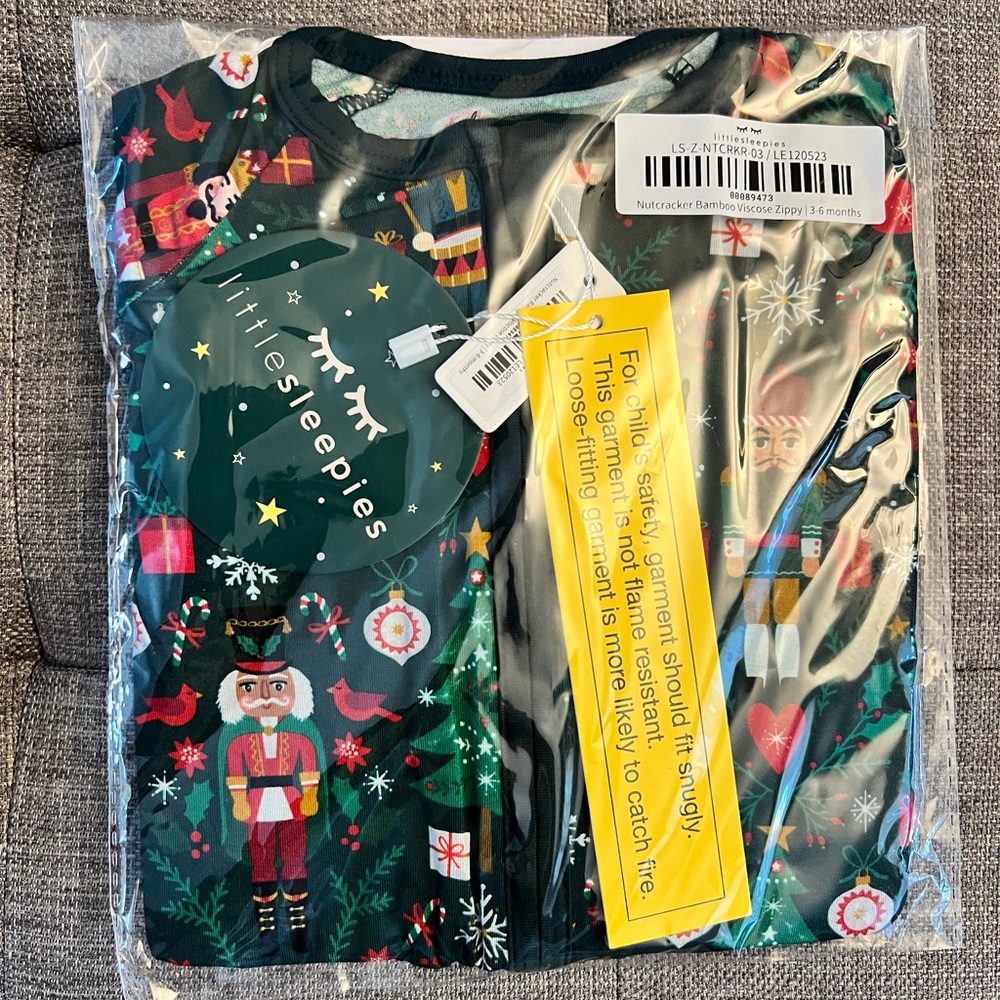Little Sleepies Nutcracker Zippy 3-6 Months Christmas Pajamas